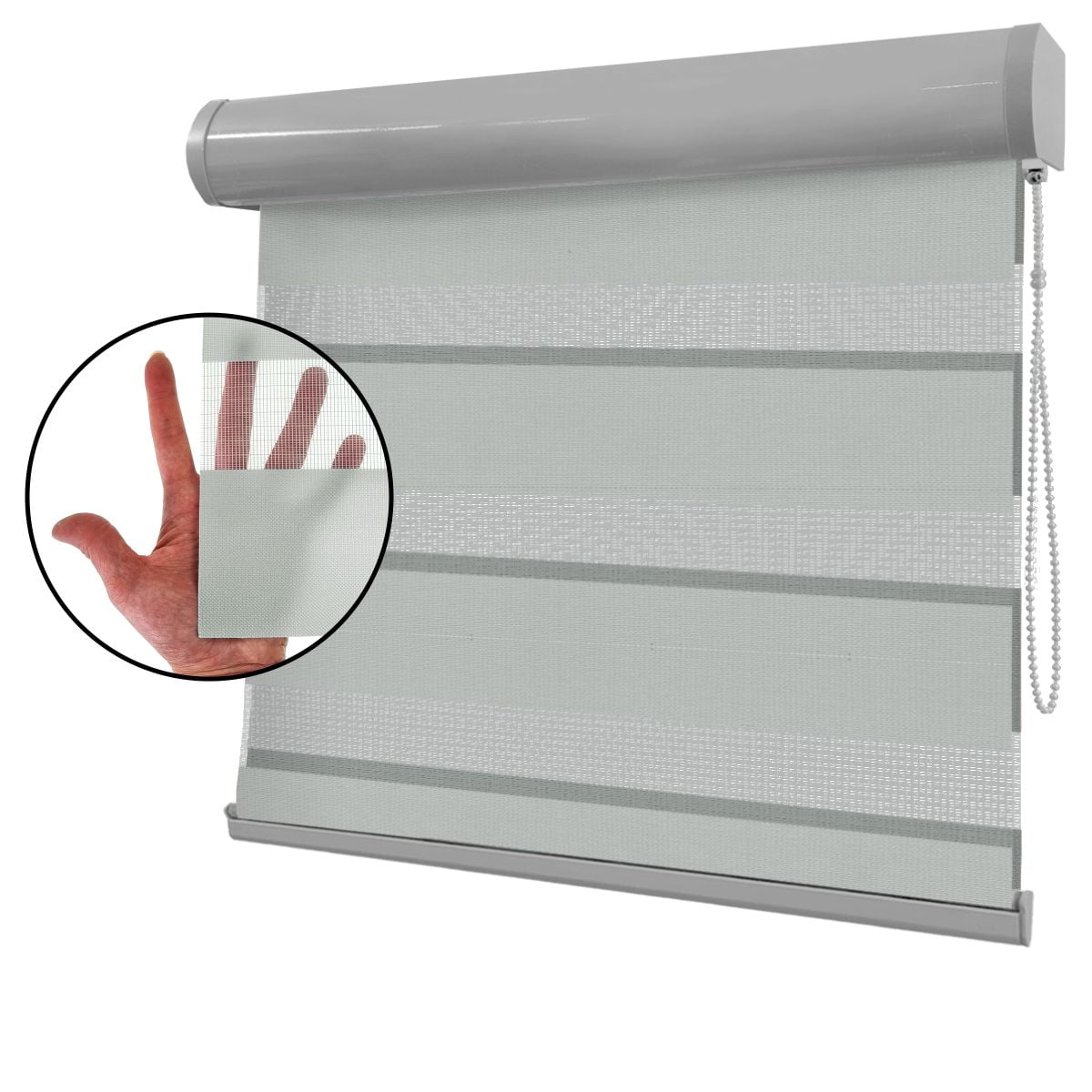 Cortina Rolô Sheer Double Vision Cinza Tecido Translúcido Coleção AM 3640 Cor Light Grey