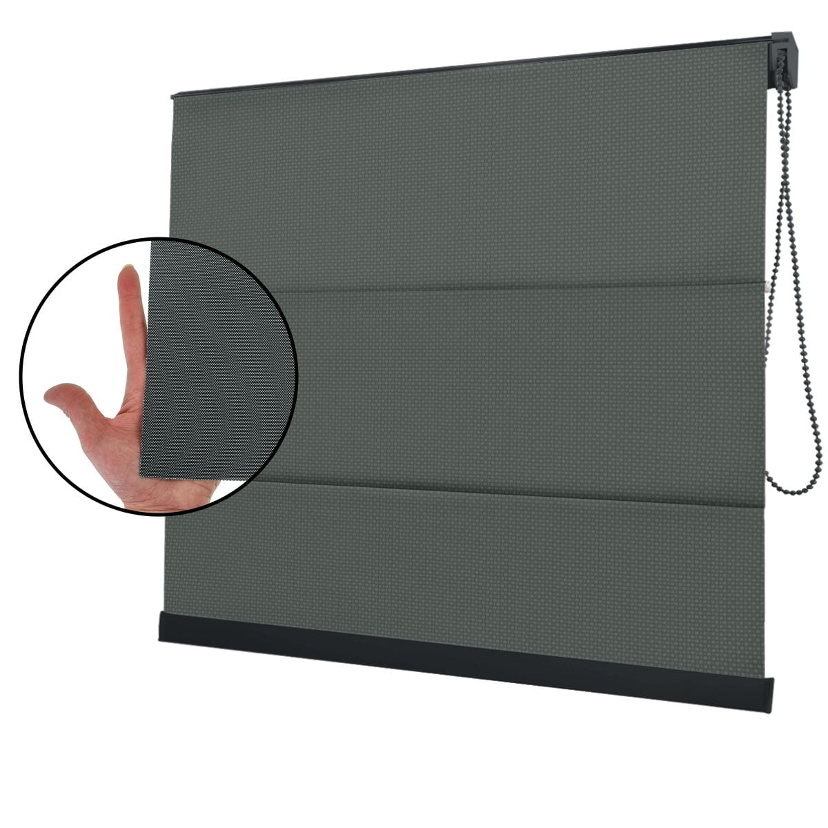 Cortina Romana Cinza Tecido Tela Solar Coleção Screen 1% Cor Grafite