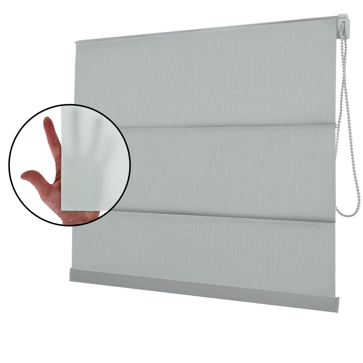 Cortina Romana Cinza Tecido Translúcido Coleção Denver Cor Grey