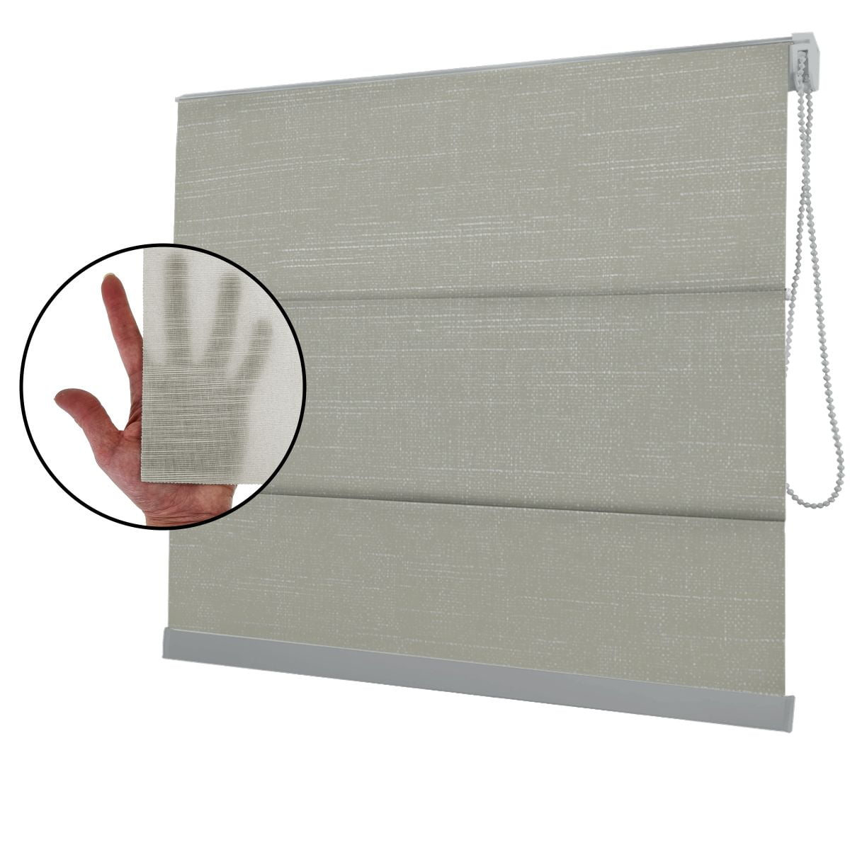 Cortina Romana Cinza Tecido Translúcido Coleção Picasso Cor Grey