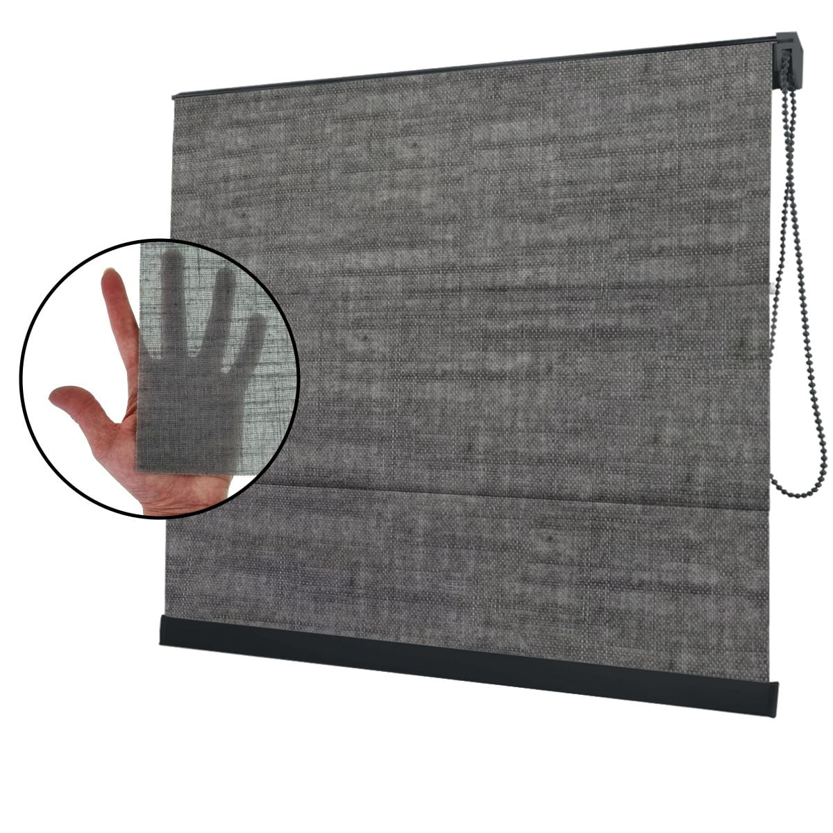 Cortina Romana Cinza Tecido Translúcido Coleção Rimini Cor Dark Grey