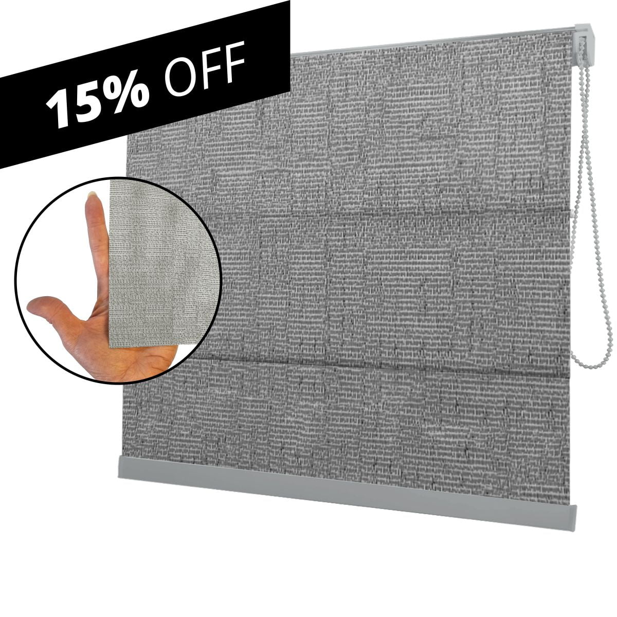 Cortina Romana Cinza Tecido Translúcido Coleção TJ 4288 Cor Grey