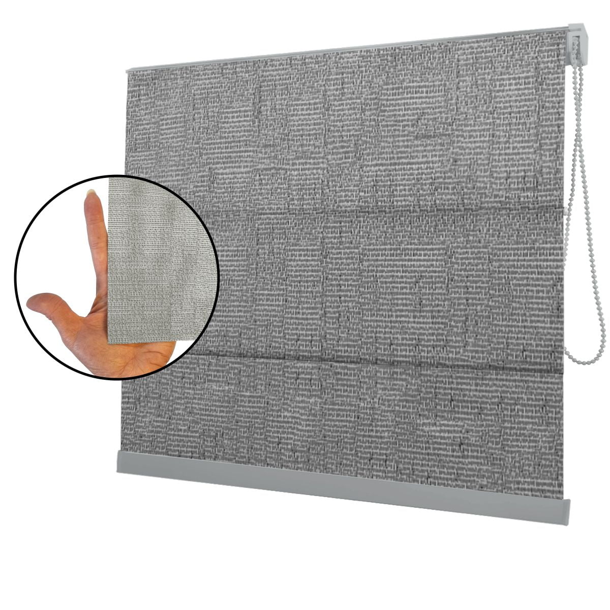 Cortina Romana Cinza Tecido Translúcido Coleção TJ 4288 Cor Grey