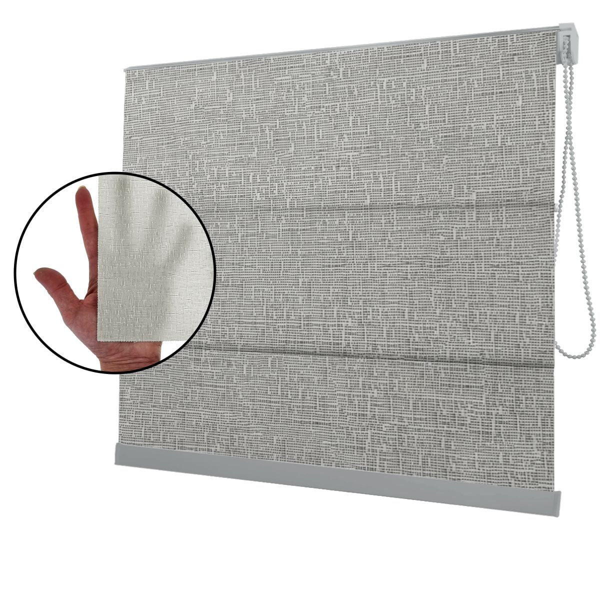 Cortina Romana Cinza Tecido Translúcido Coleção TJ5661 Cor Grey