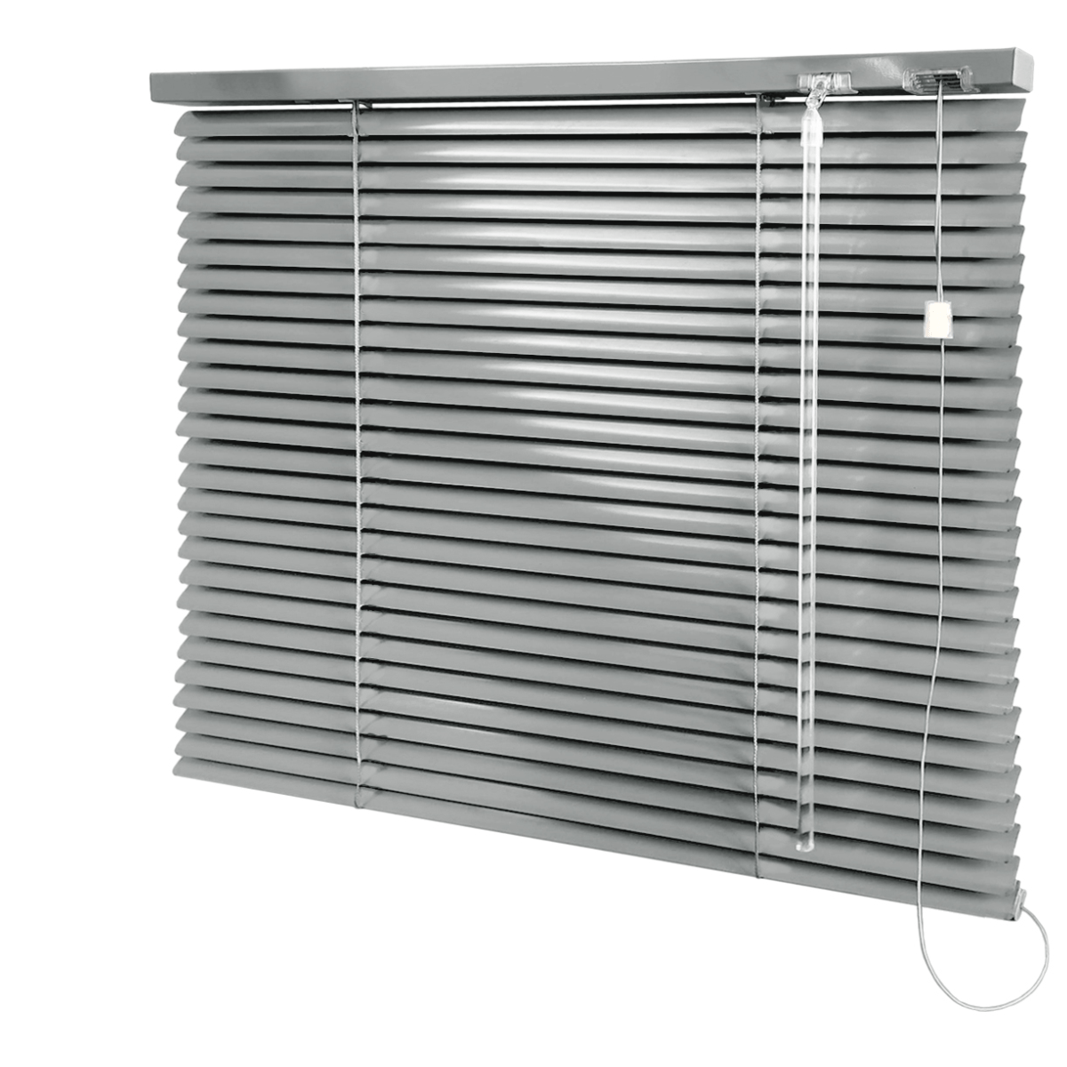 Persiana Horizontal Alumínio Cinza Coleção 25mm Blackout Cor 026