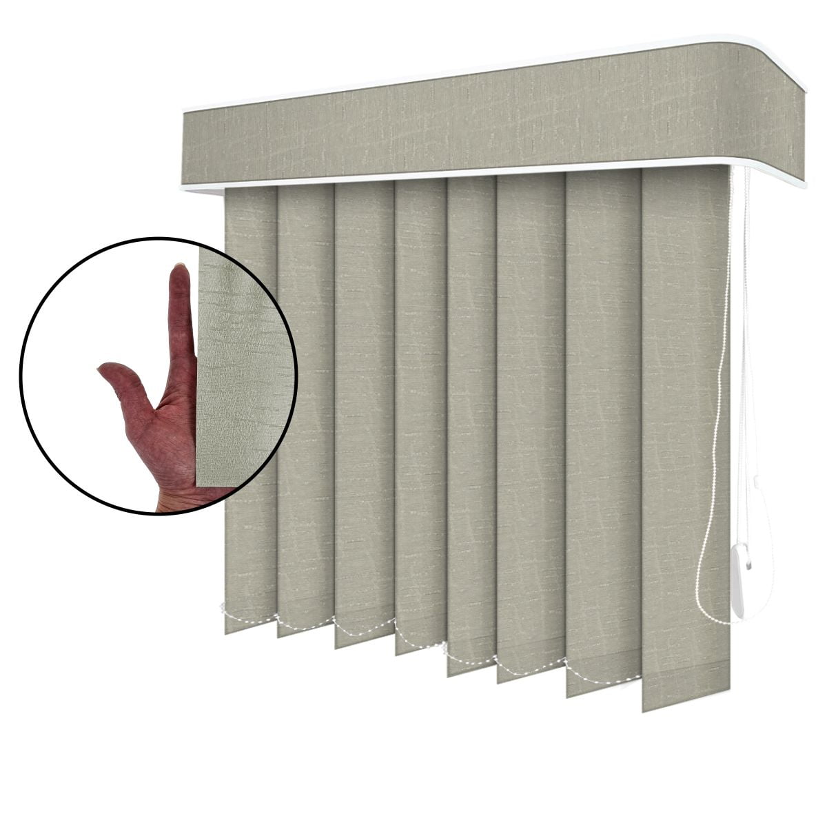 Persiana Vertical Cinza Tecido Translúcido Coleção Bergamo Cor Platinum 