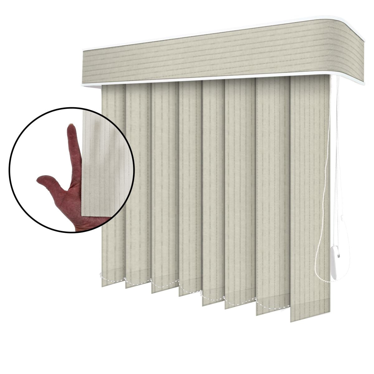 Persiana Vertical Cinza Tecido Translúcido Coleção Londres Cor Platinum