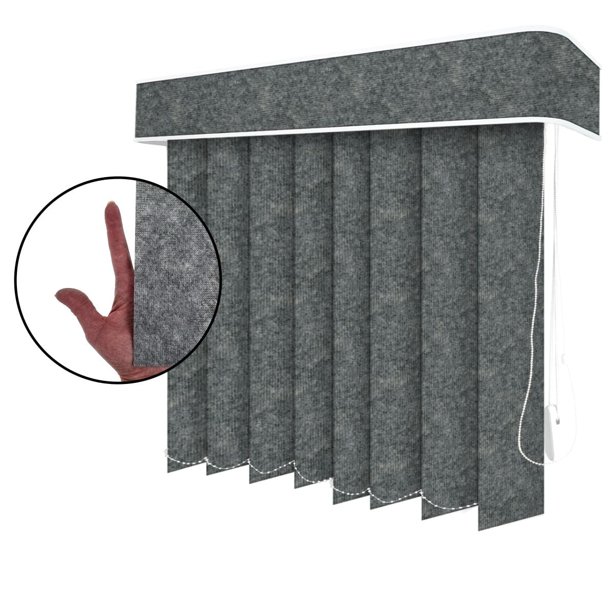 Persiana Vertical Cinza Tecido Translúcido Coleção Nuance Cor Marisa