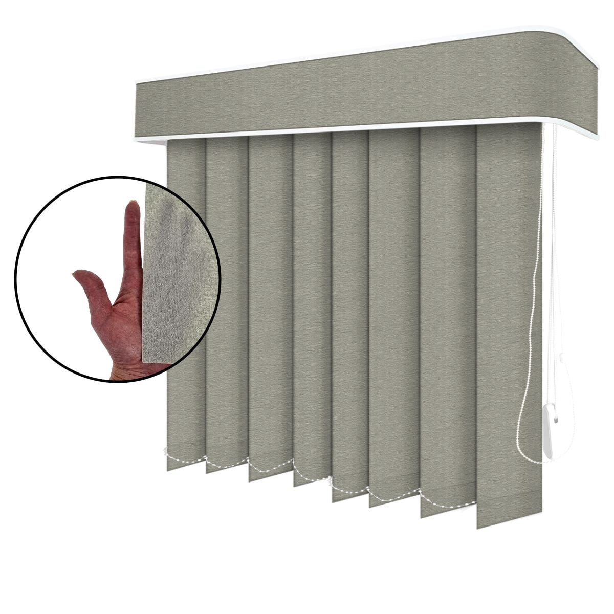 Persiana Vertical Cinza Tecido Translúcido Coleção Pandora Cor Platinum