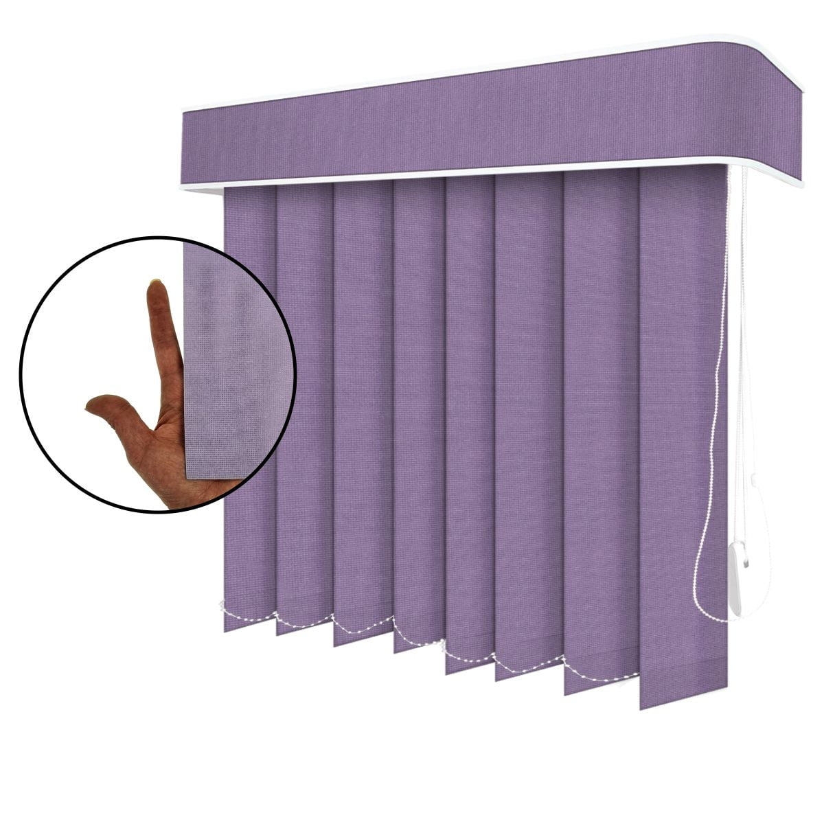 Persiana Vertical Lilás Tecido Translúcido Coleção Nuance Cor Lilás