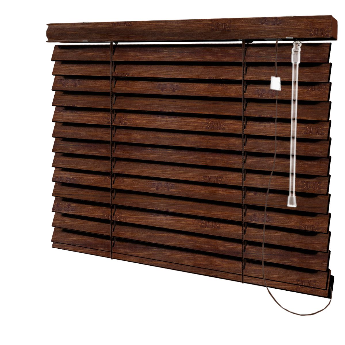 Persiana Horizontal Madeira Coleção Bamboo 50mm Cor Walnut