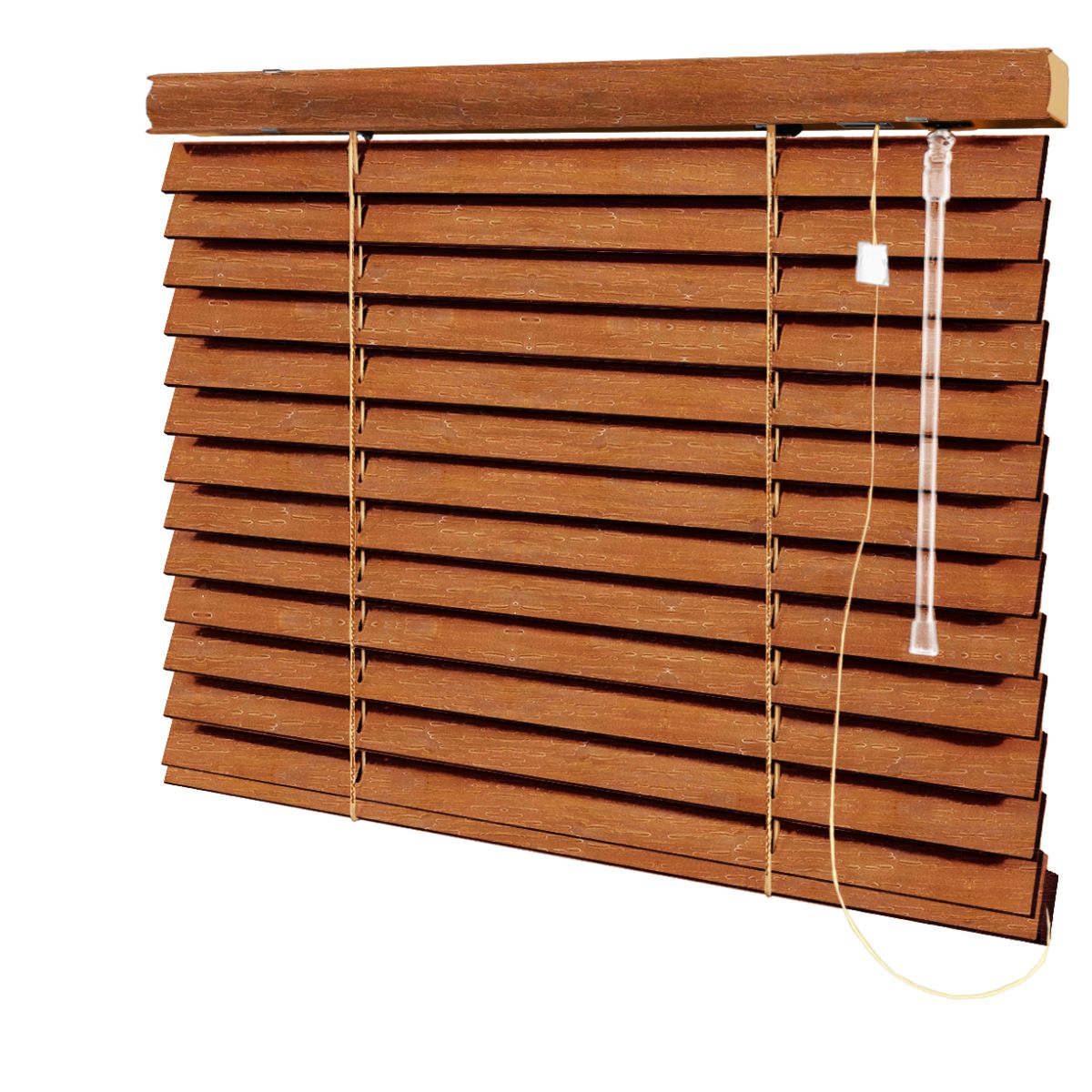 Persiana Horizontal Madeira Coleção Sintética 50mm com Ranhuras Cor Golden Oak