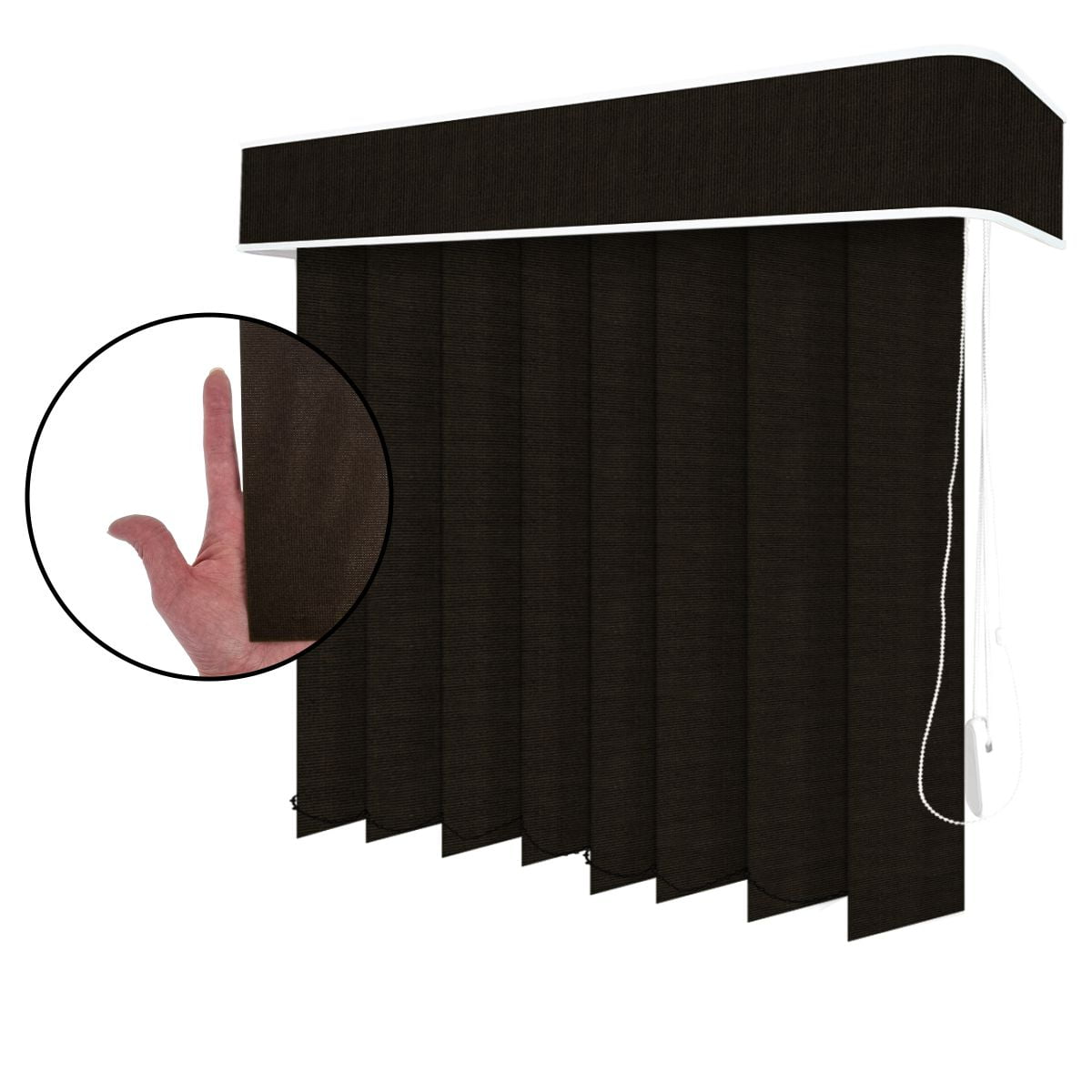 Persiana Vertical Marrom Tecido Translúcido Coleção Nuance Cor Chocolate 