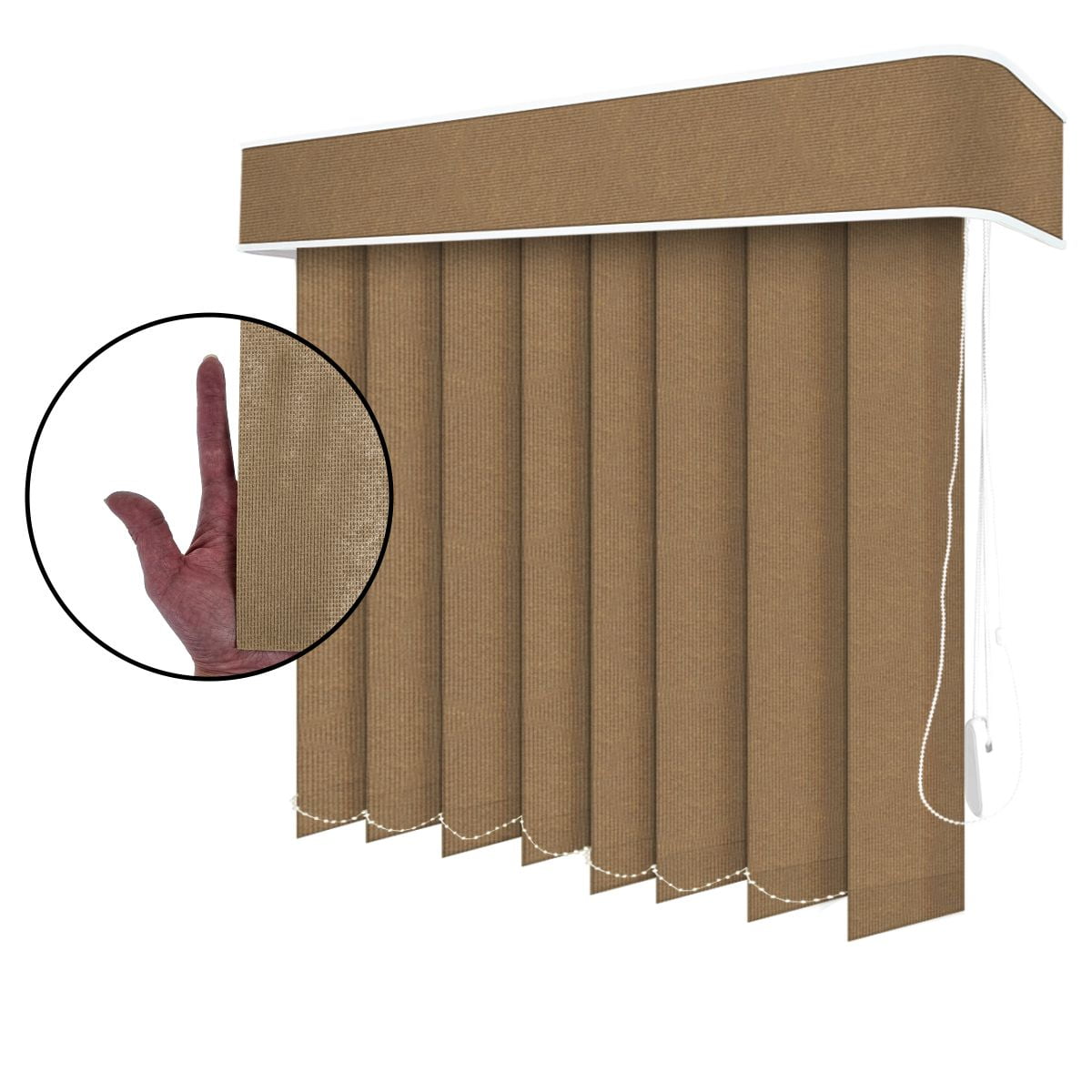 Persiana Vertical Marrom Tecido Translúcido Coleção Nuance Cor Marli