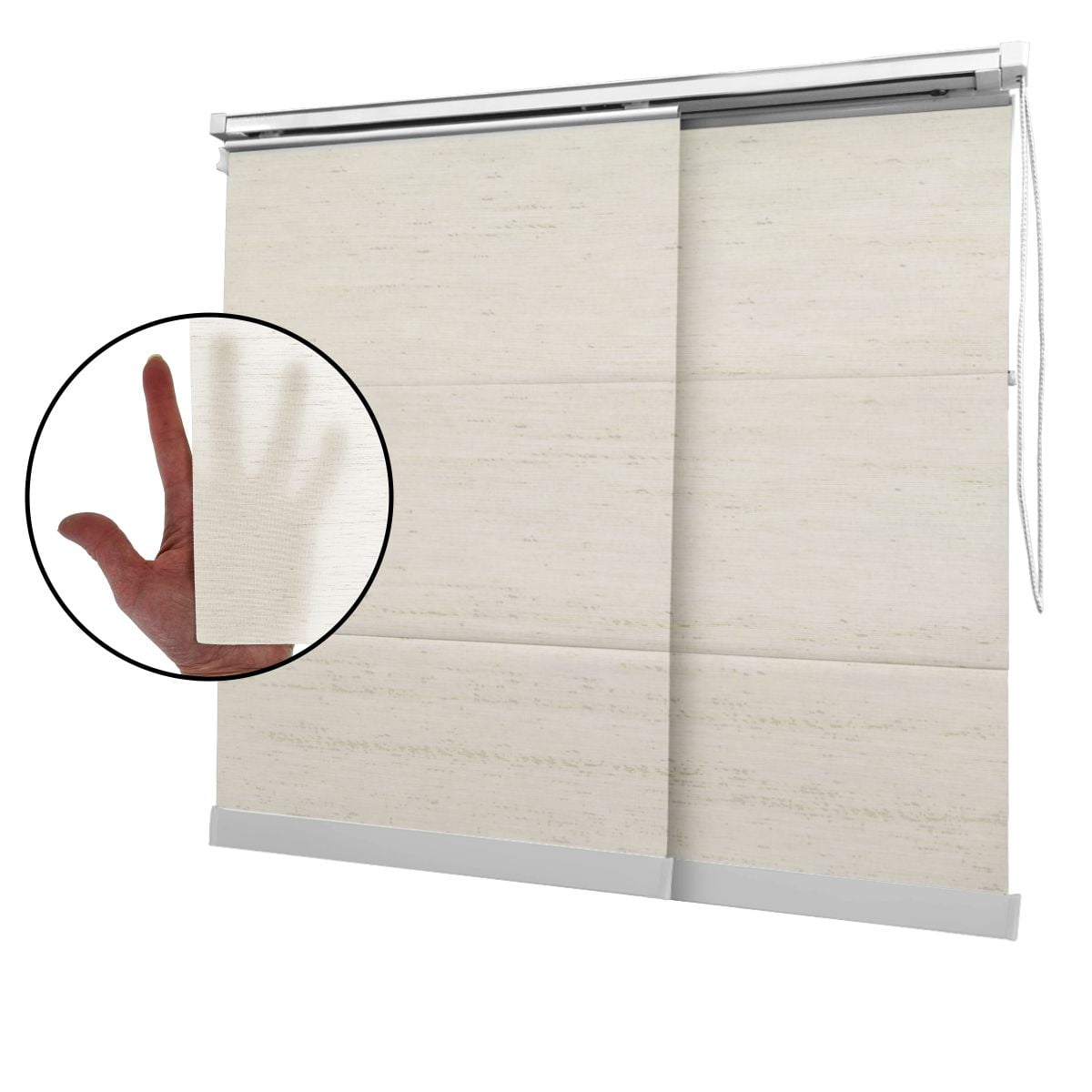 Cortina Painel Natural Tecido Translúcido Coleção Viena Cor Light Linen