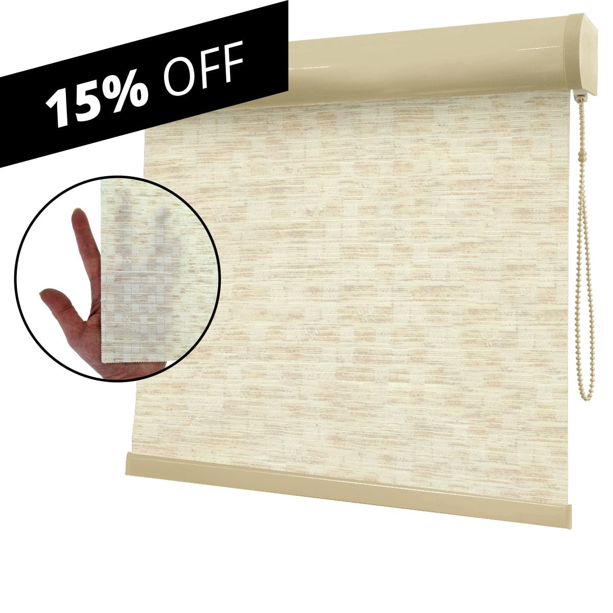 Cortina Rolô Natural Tecido Translúcido Coleção TJ Cor 2606