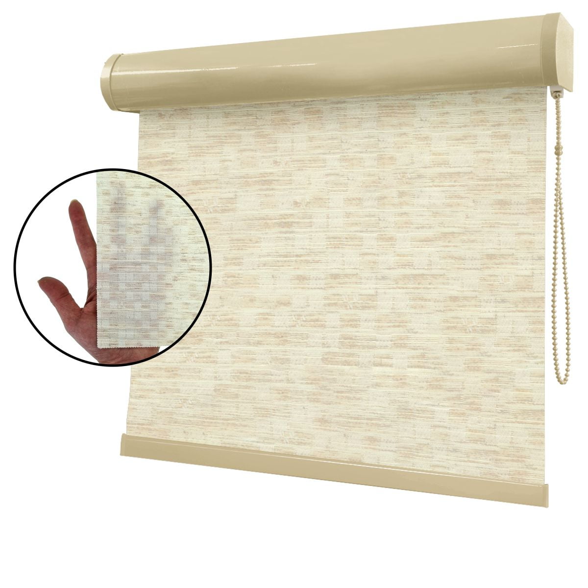 Cortina Rolô Natural Tecido Translúcido Coleção TJ Cor 2606