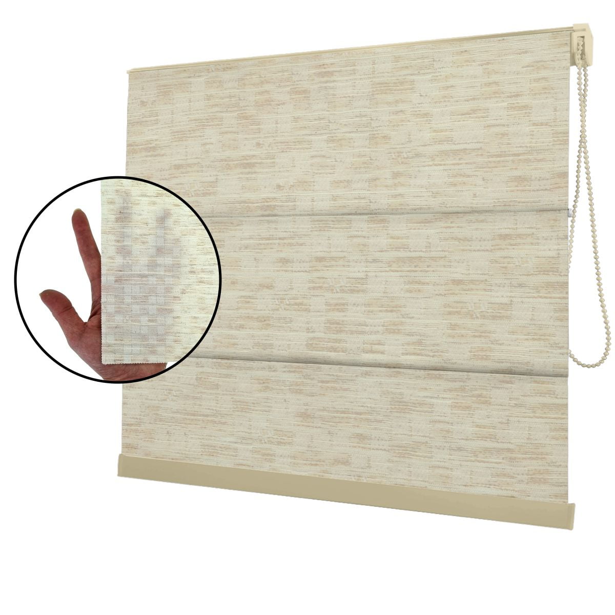 Cortina Romana Natural Tecido Translúcido Coleção TJ Cor 2606