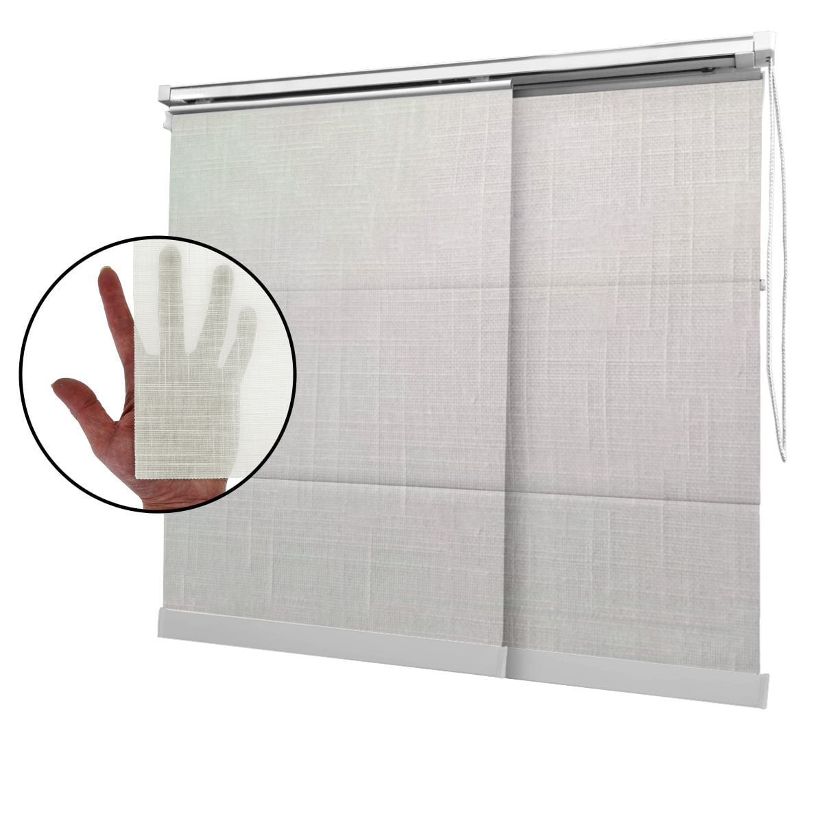 Cortina Painel Off White Tecido Translúcido Coleção Rimini Cor Off White