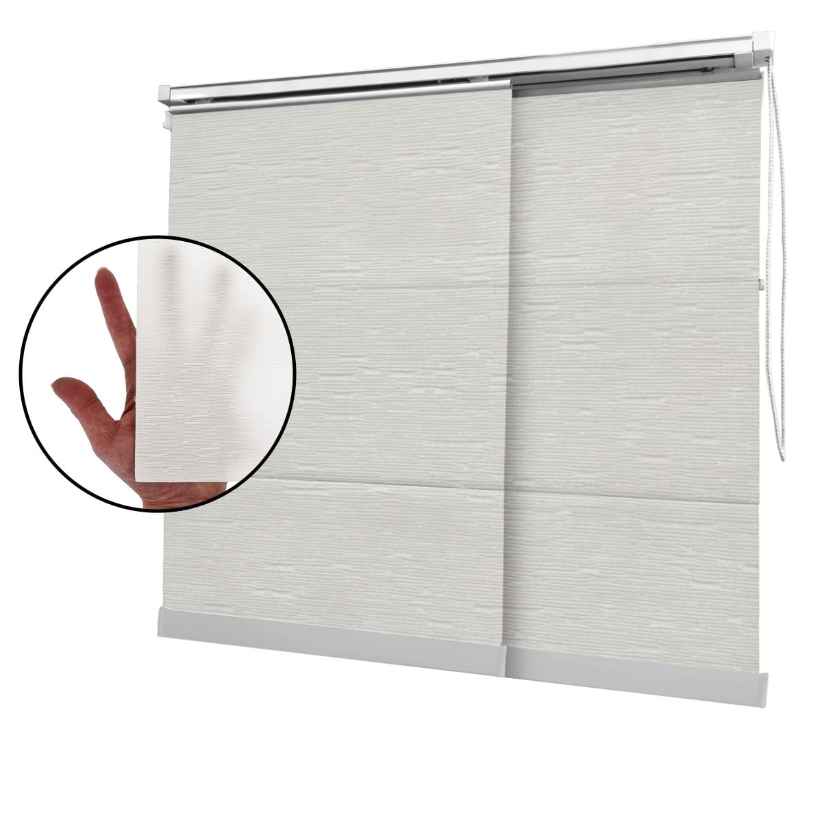 Cortina Painel Off White Tecido Translúcido Coleção Tohu Cor Ivory