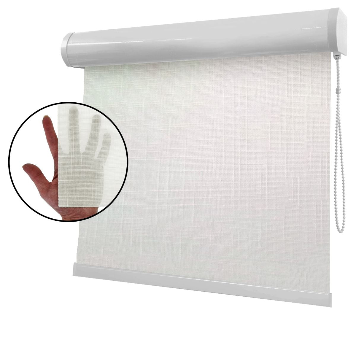 Cortina Rolô Off White Tecido Translúcido Coleção Rimini Cor Off White