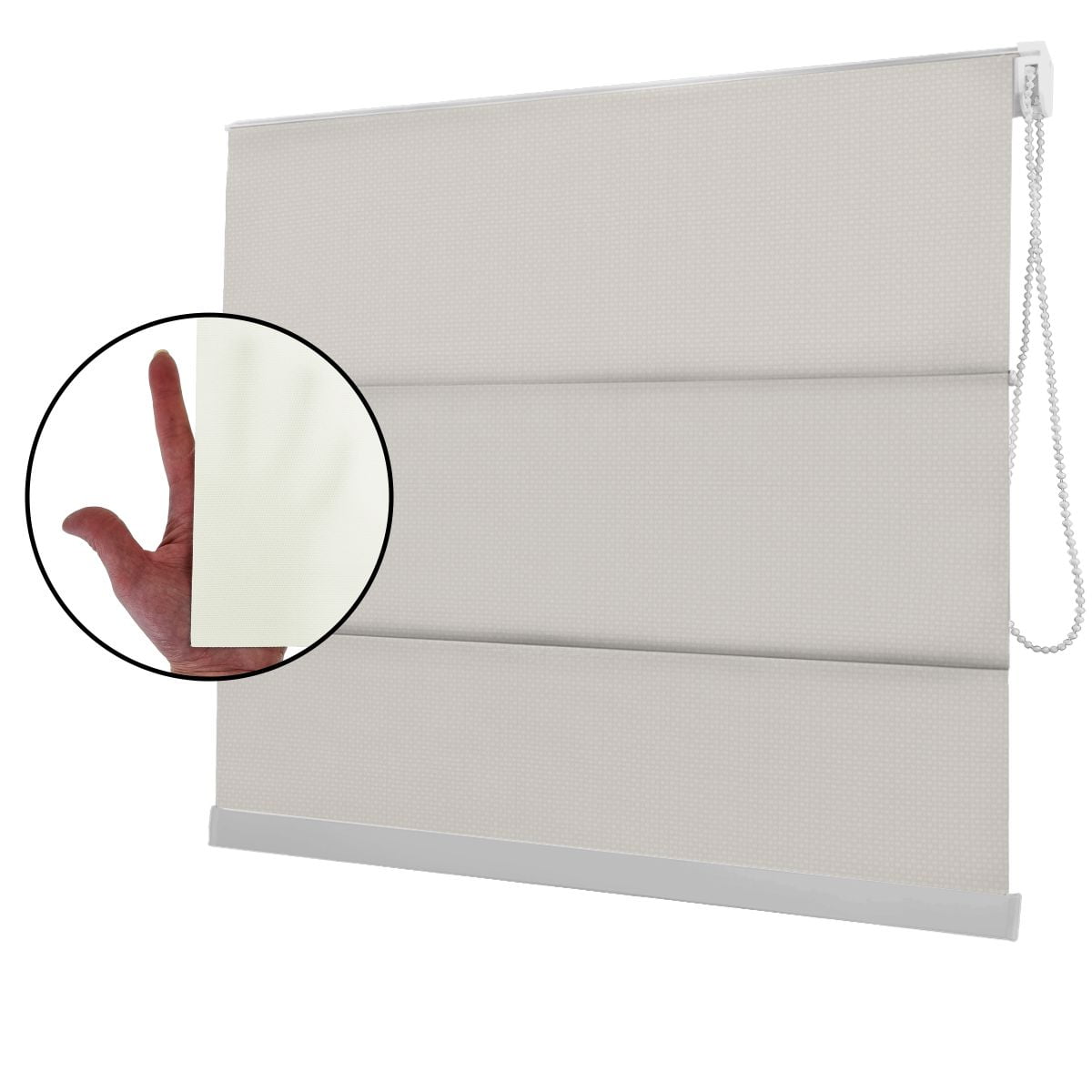 Cortina Romana Off White Tecido Tela Solar Coleção Screen 1% Cor White