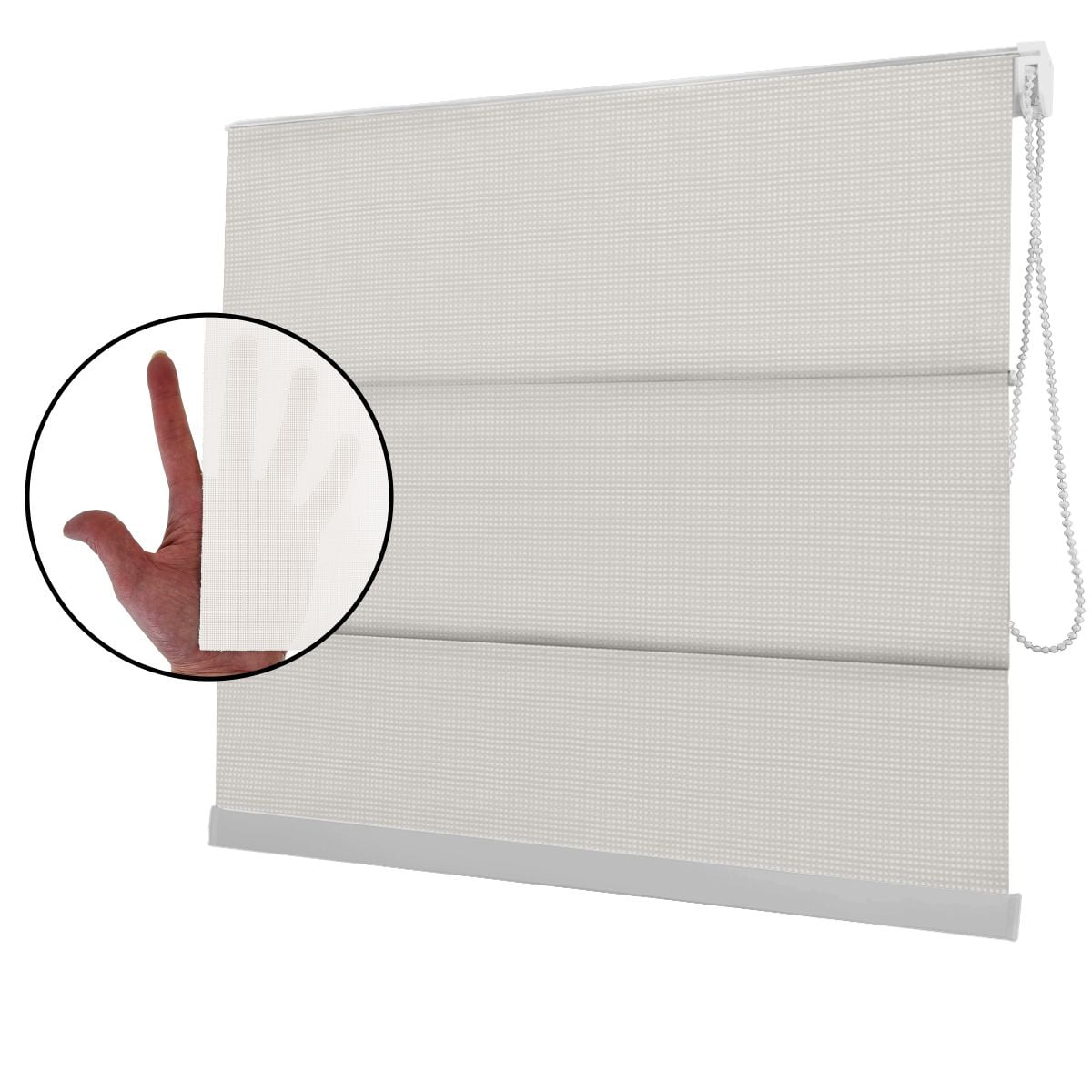 Cortina Romana Off White Tecido Tela Solar Coleção Screen 3% Cor White