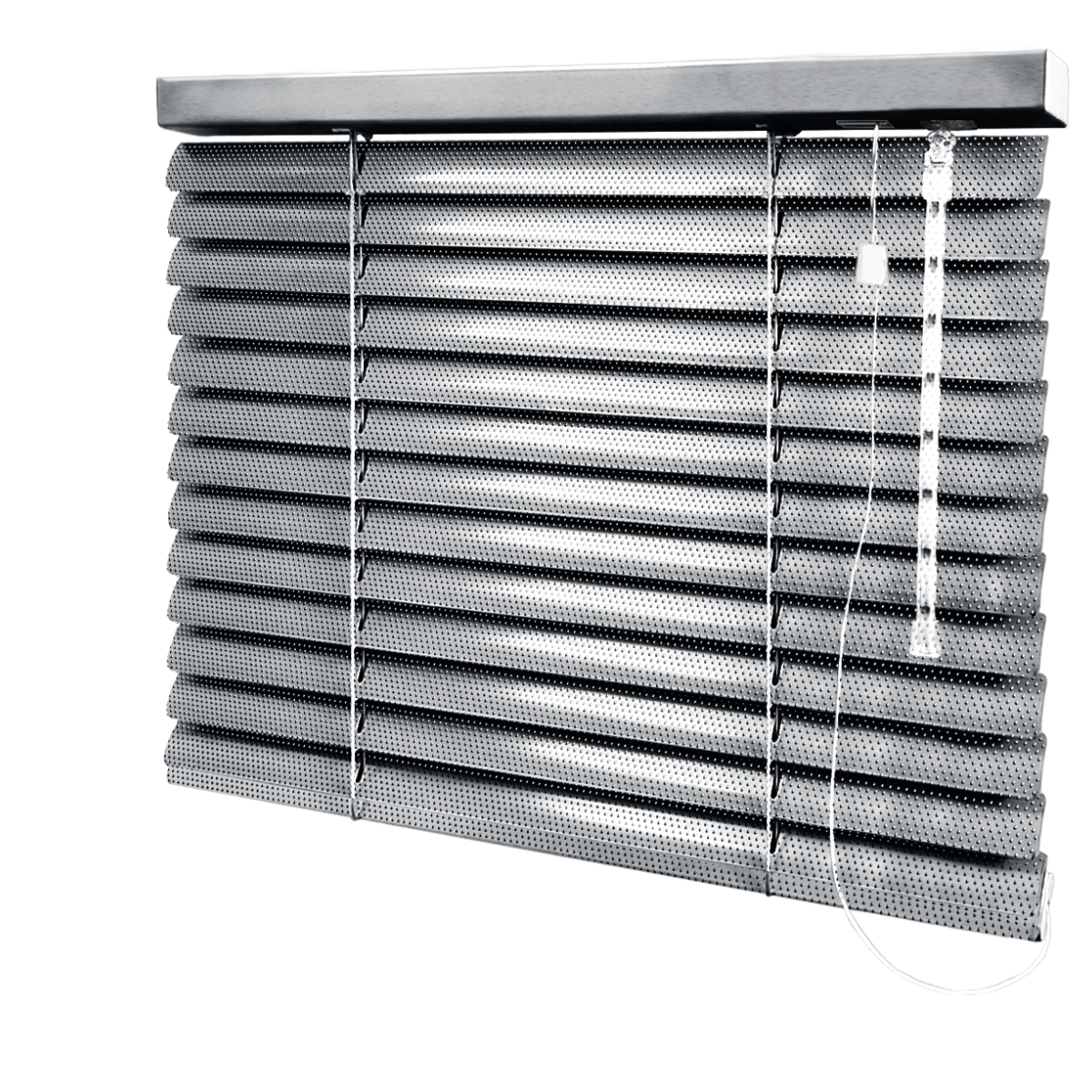 Persiana Horizontal Alumínio Prata Coleção 50mm Perfurada Cor 034