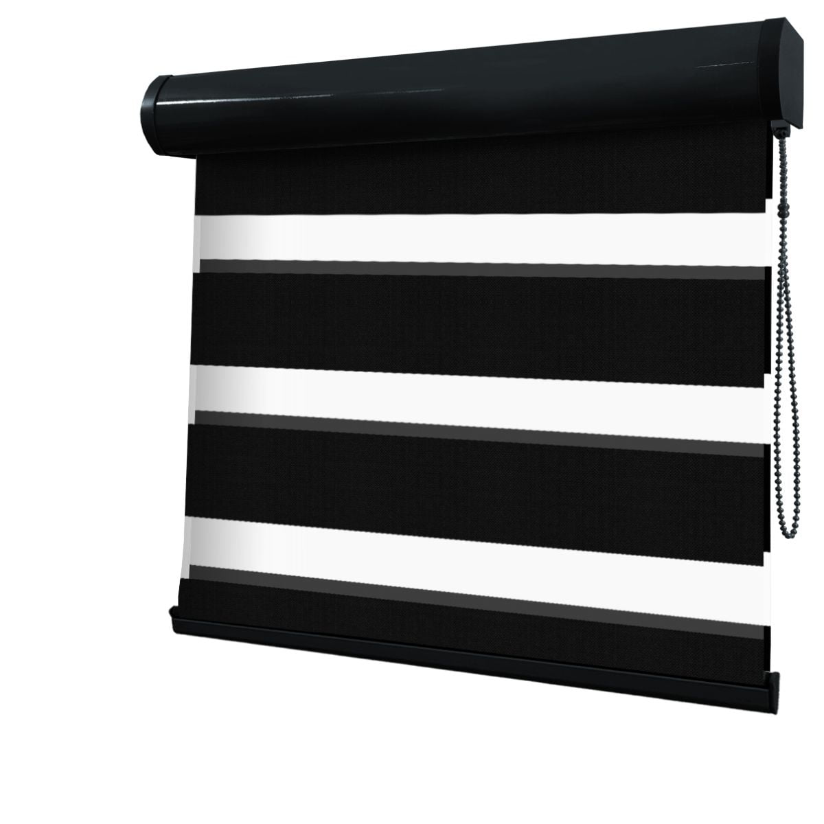 Cortina Rolô Double Vision Preta Tecido Semi Blackout Coleção Soft Cor Black