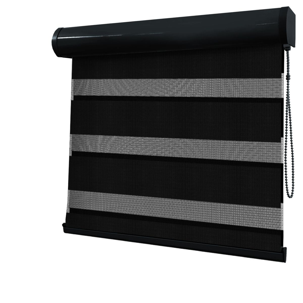 Cortina Rolô Double Vision Preta Tecido Semi Blackout Coleção Wide Cor Black