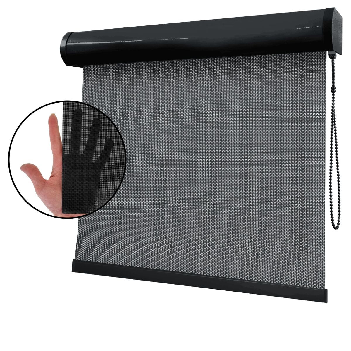 Cortina Rolô Preta Tecido Tela Solar Coleção Screen 5% Cor Preto