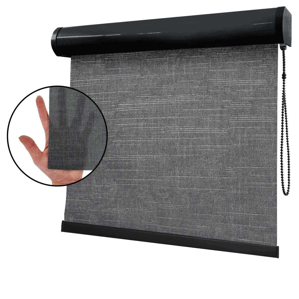 Cortina Rolô Preta Tecido Translúcido Coleção Picasso Cor Black