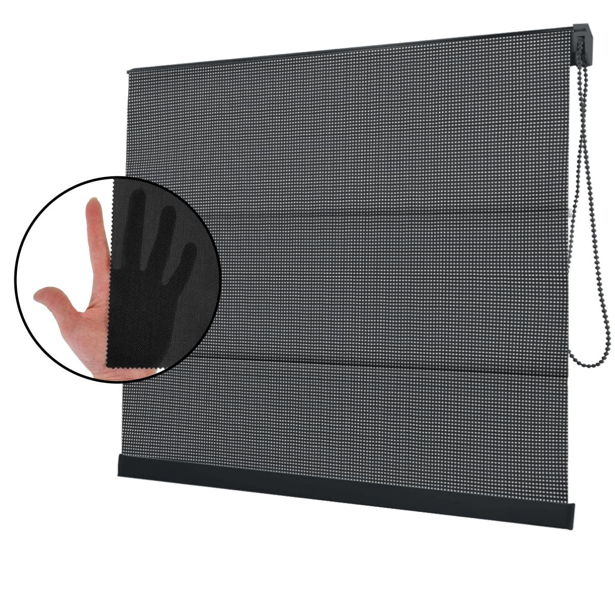 Cortina Romana Preta Tecido Tela Solar Coleção Screen 3% Cor Black