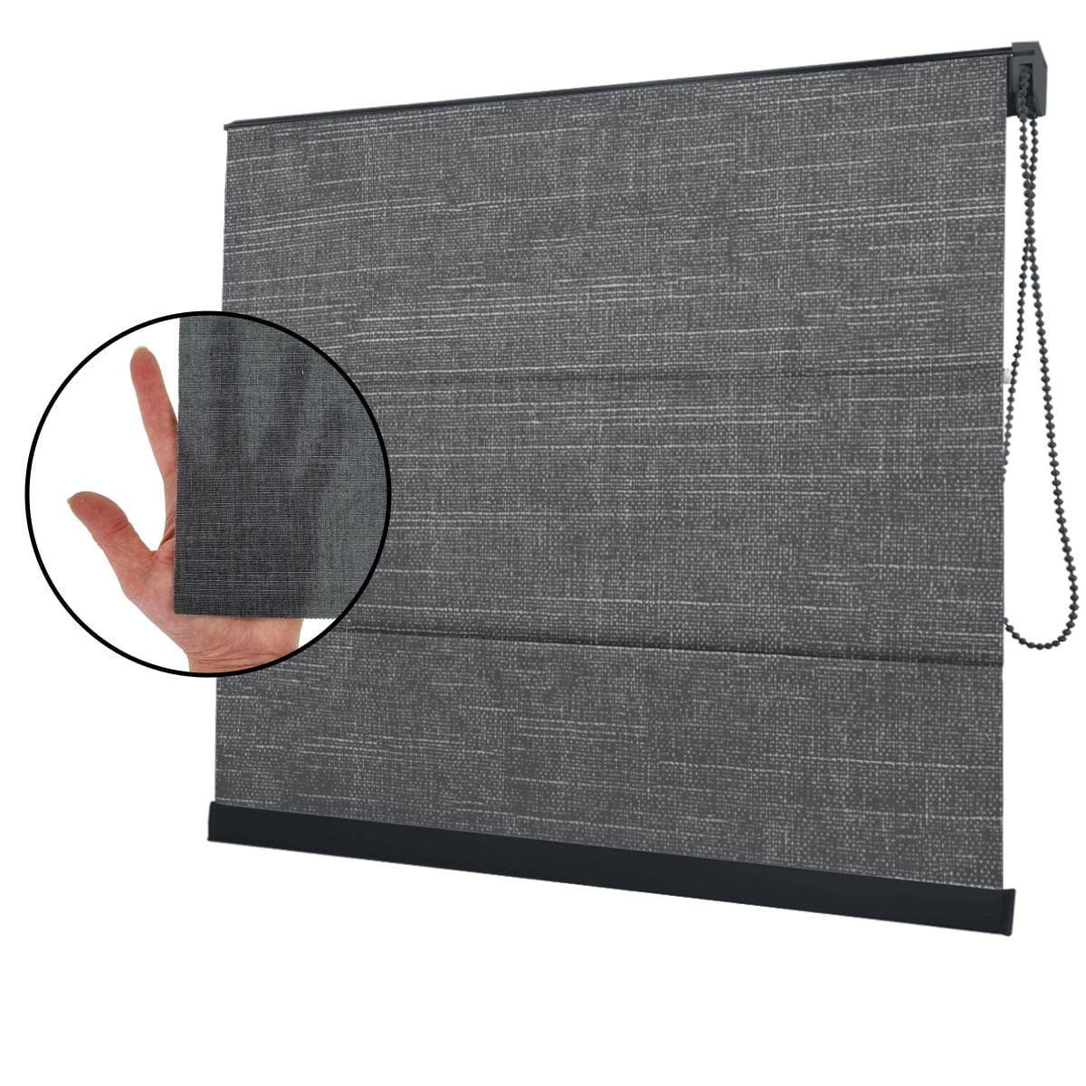 Cortina Romana Preta Tecido Translúcido Coleção Picasso Cor Black