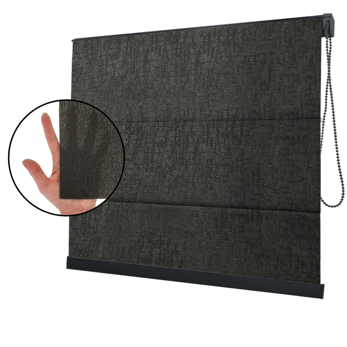 Cortina Romana Preta Tecido Translúcido Coleção TJ5661 Cor Black