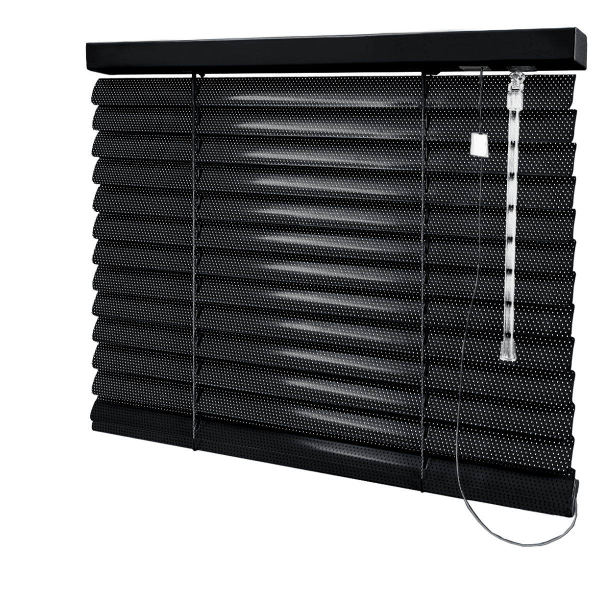 Persiana Horizontal Alumínio Preta Coleção 50mm Perfurada Cor 233