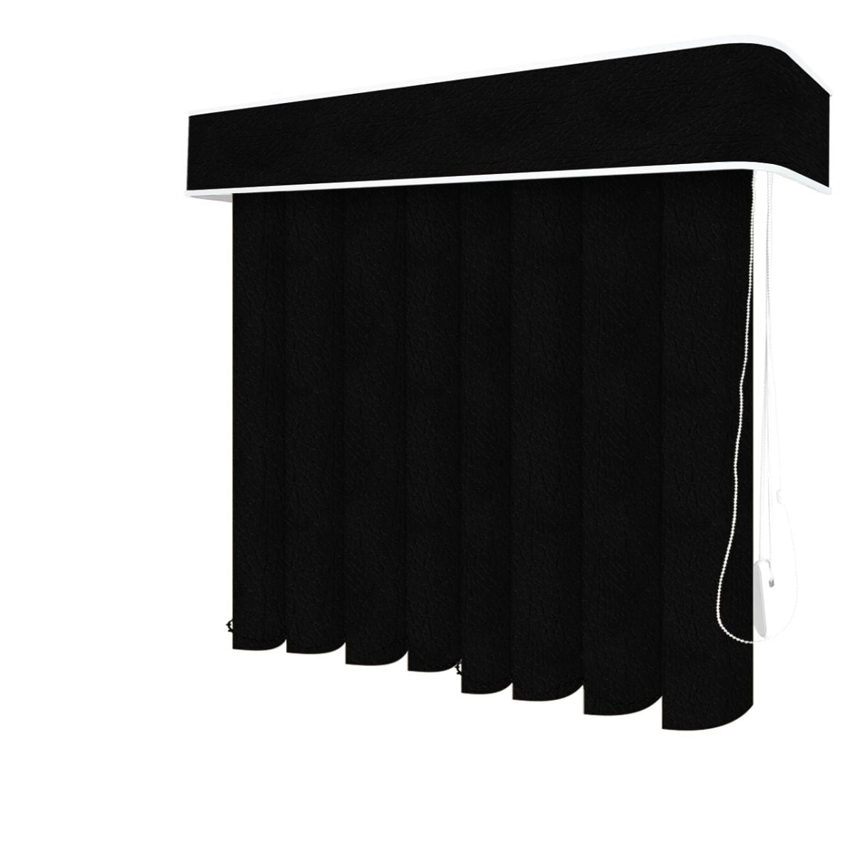 Persiana Vertical Preta PVC Coleção Couro Cor Black