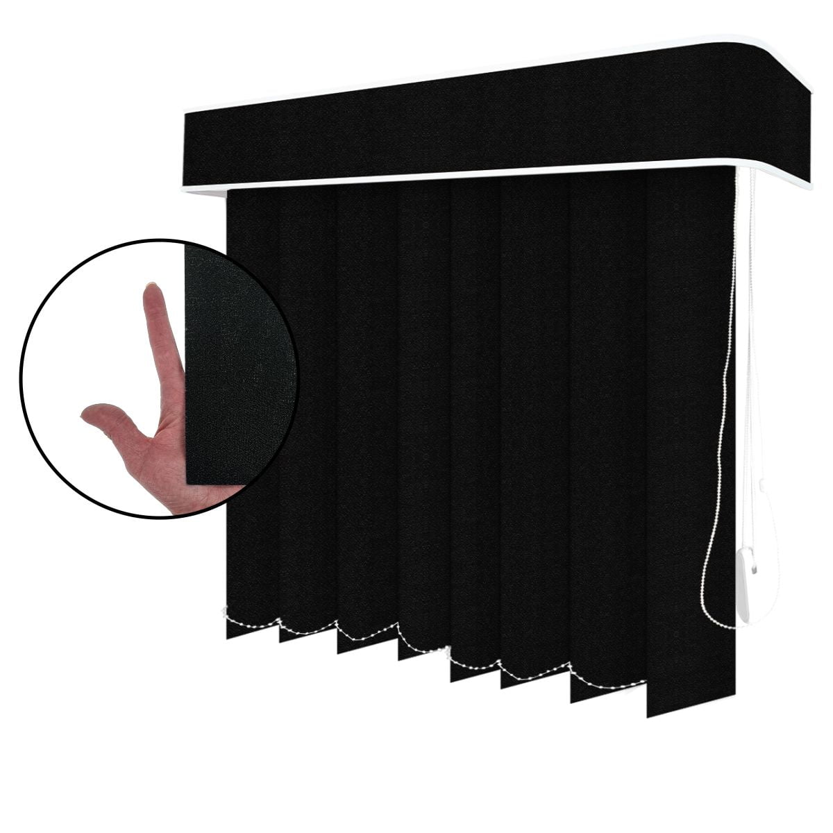 Persiana Vertical Preta Tecido Translúcido Coleção Pandora Cor Black