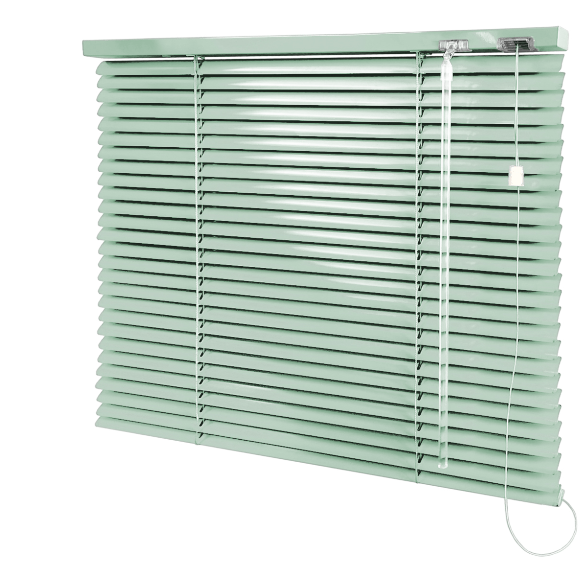 Persiana Horizontal Alumínio Verde Claro Coleção 25mm Cor 039