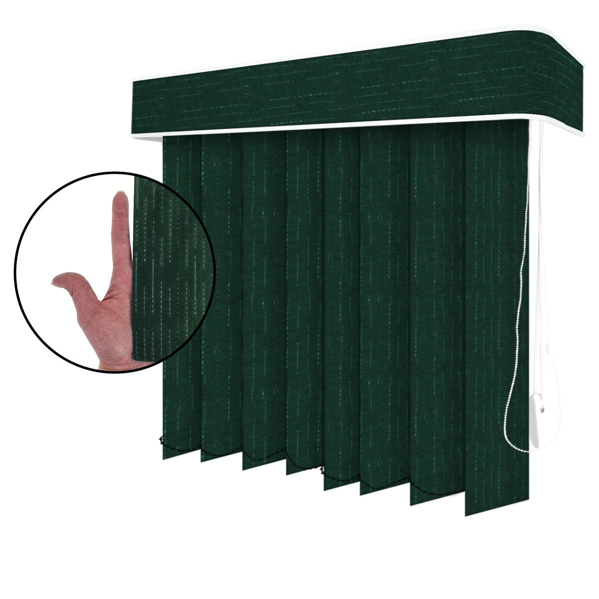 Persiana Vertical Verde Escuro Tecido Translúcido Coleção Londres Cor Oliva