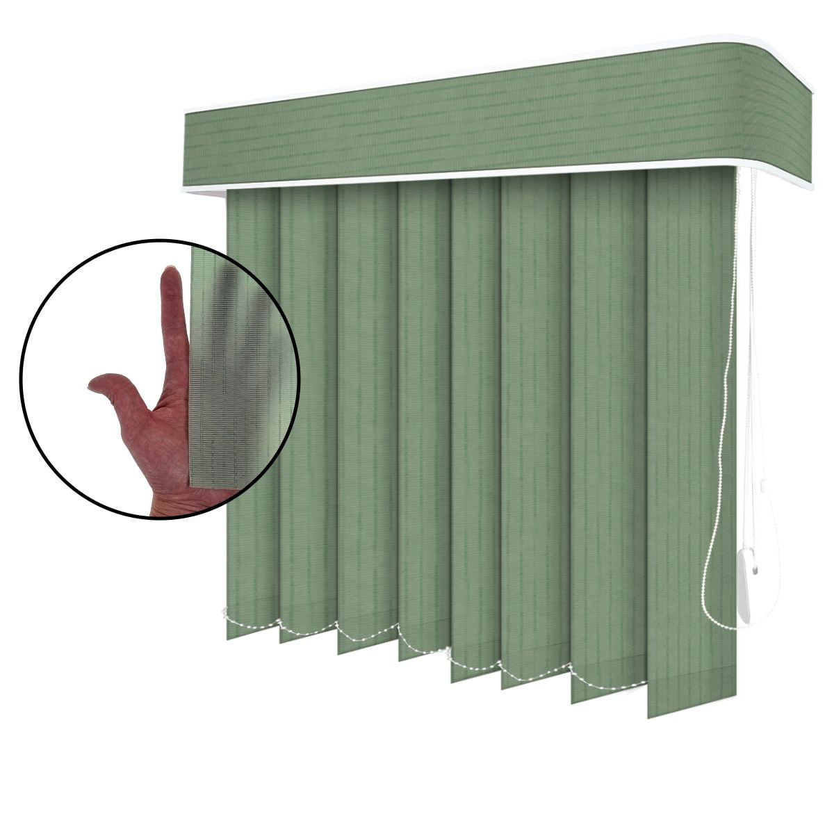 Persiana Vertical Verde Tecido Translúcido Coleção Londres Cor Mint