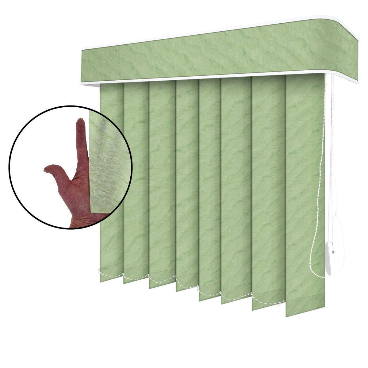 Persiana Vertical Verde Tecido Translúcido Coleção Napoli Cor Melon