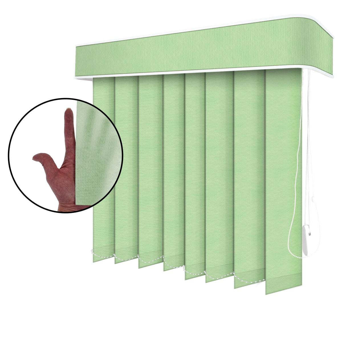 Persiana Vertical Verde Tecido Translúcido Coleção Nuance Cor Sabrina