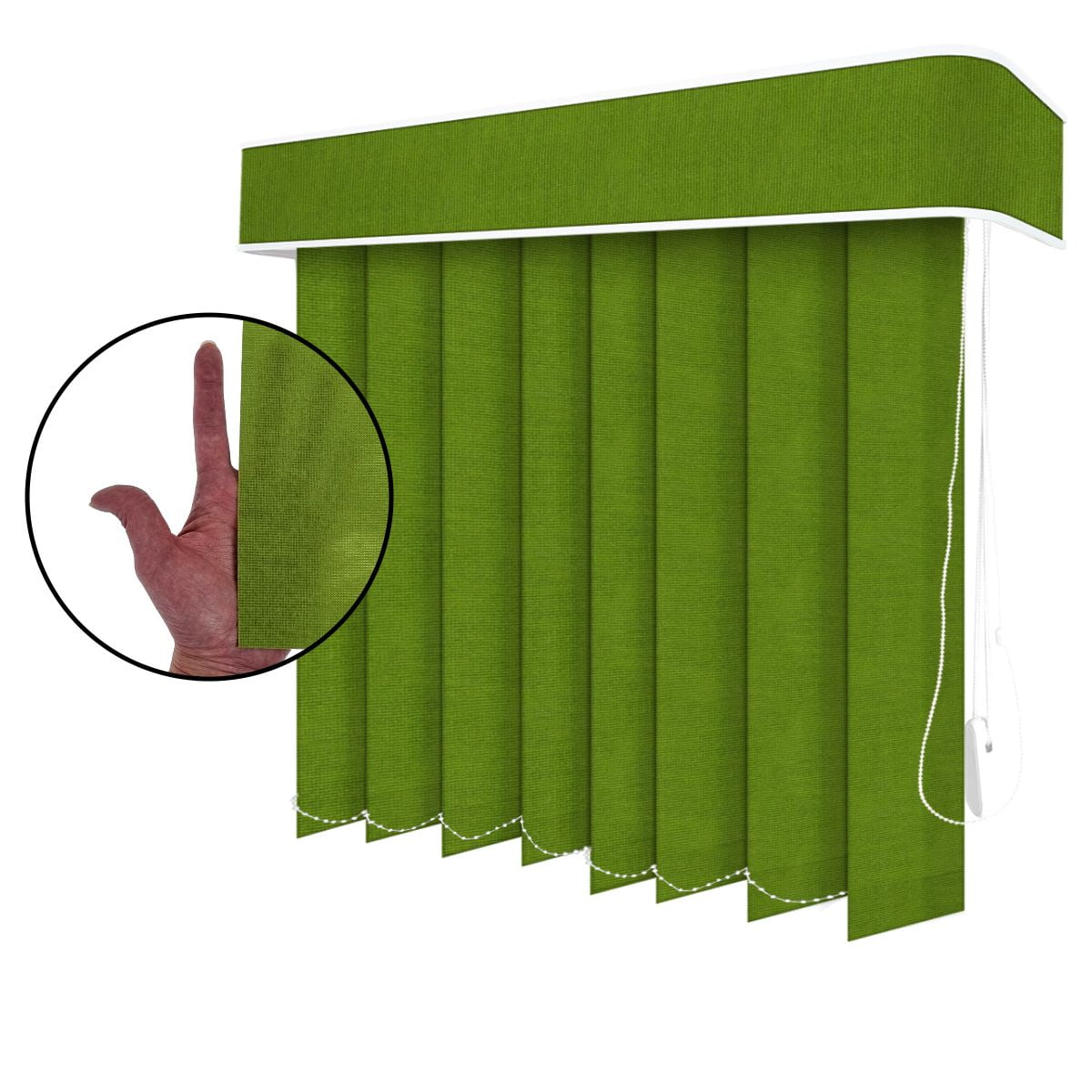 Persiana Vertical Verde Tecido Translúcido Coleção Nuance Cor Verde