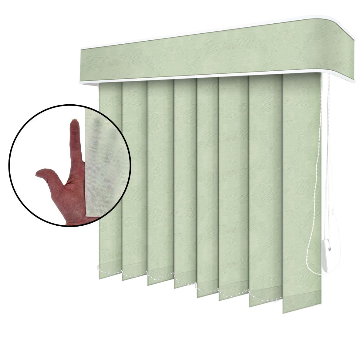 Persiana Vertical Verde Tecido Translúcido Coleção Vitral Cor Mint 