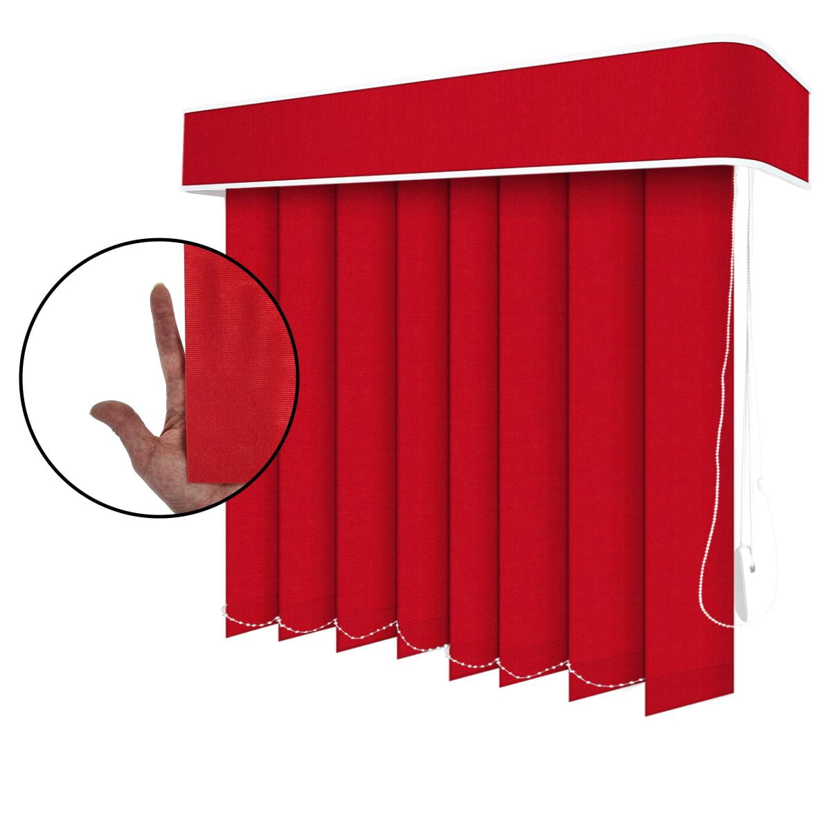 Persiana Vertical Vermelha Tecido Translúcido Coleção Nuance Cor Red 