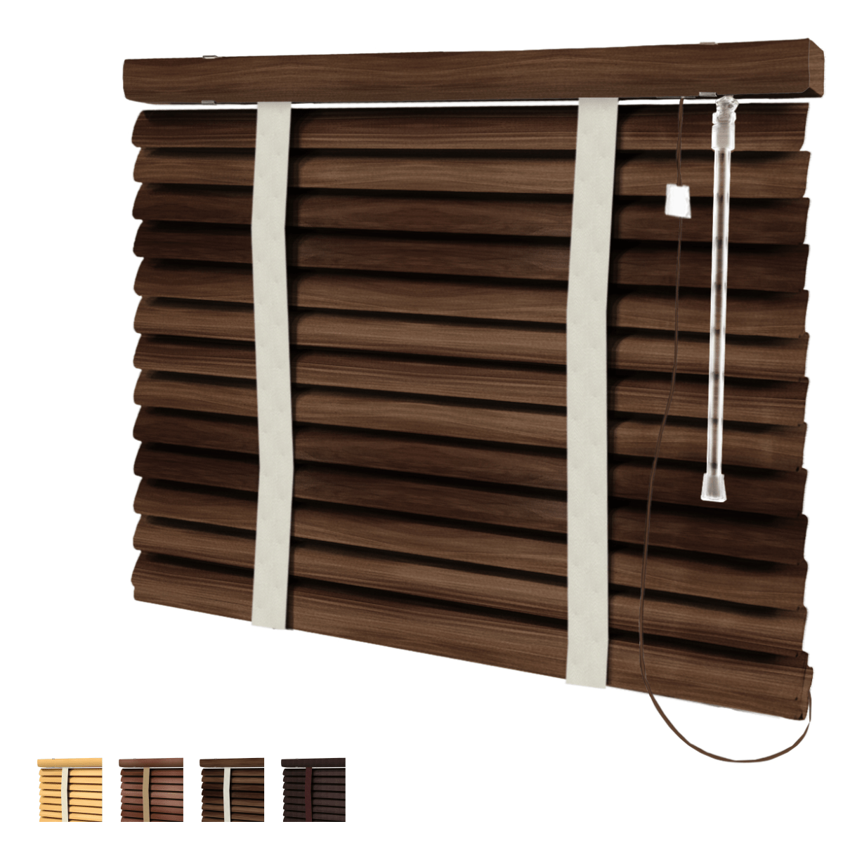 Persiana Horizontal Pvc Madeira com Fita Decorativa