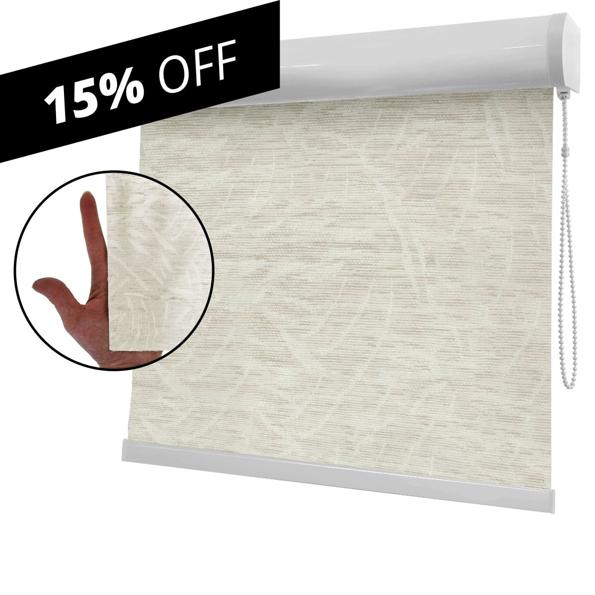 Cortina Rolô Natural Tecido Translúcido Coleção Barcelona Cor Natural