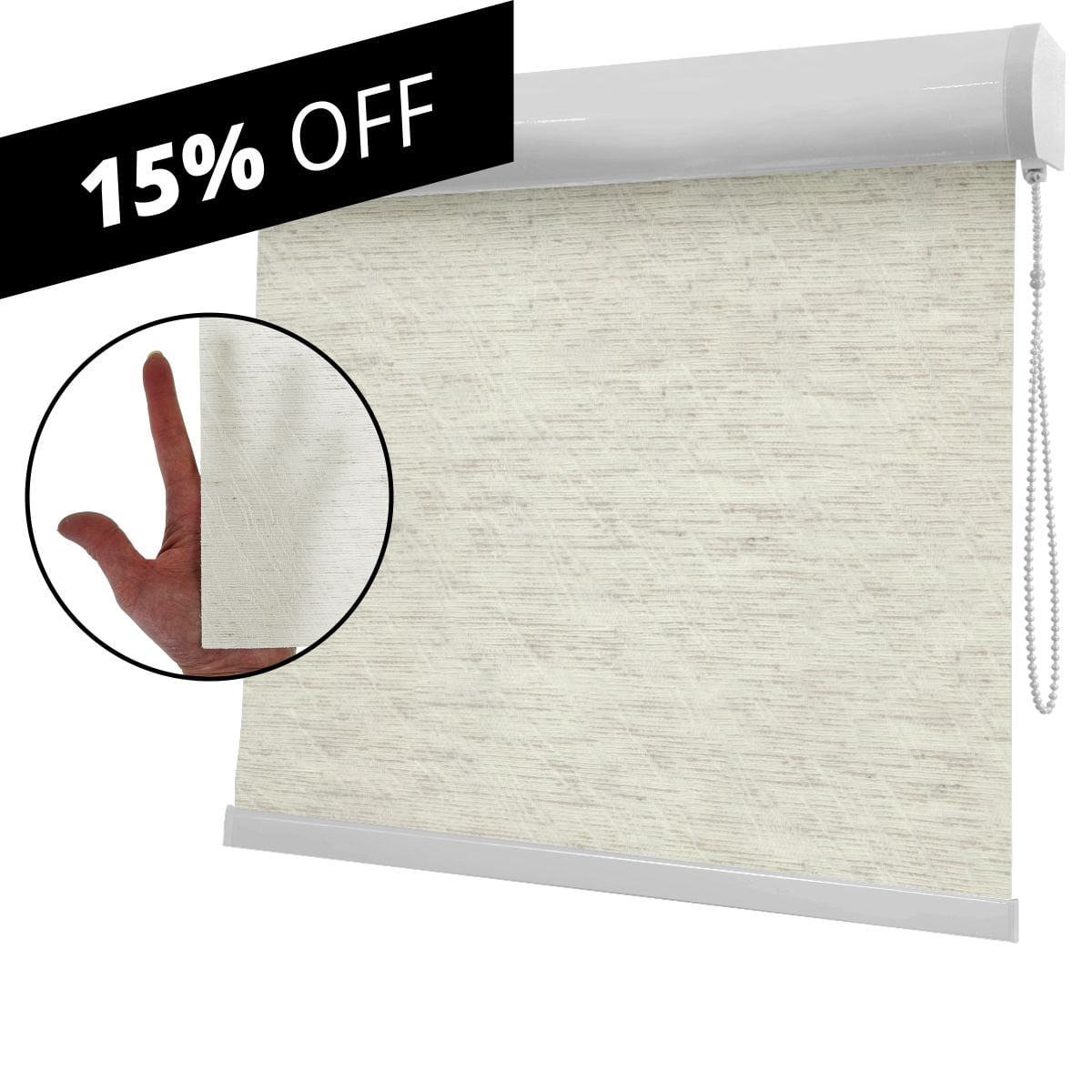 Cortina Rolô Natural Tecido Translúcido Coleção Malaga Cor Natural