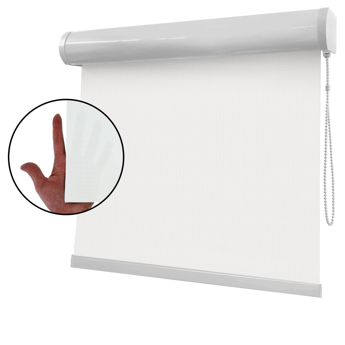Cortina Rolô Branca Tecido Tela Solar Coleção Screen Reflete 5% Cor White